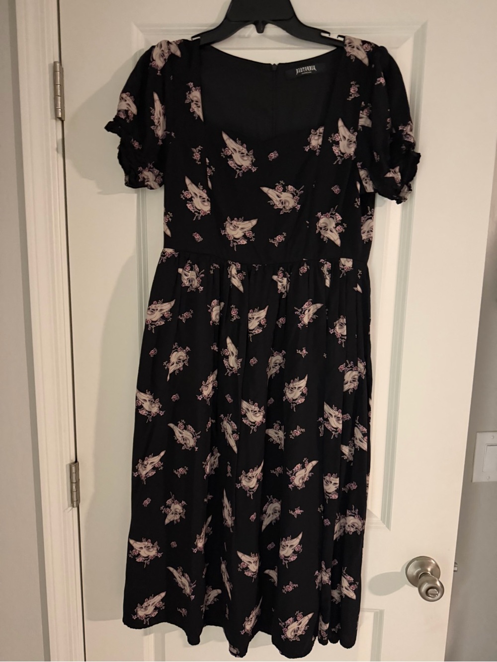 Disturbia Carrion Puff Sleeve Midi Dress
